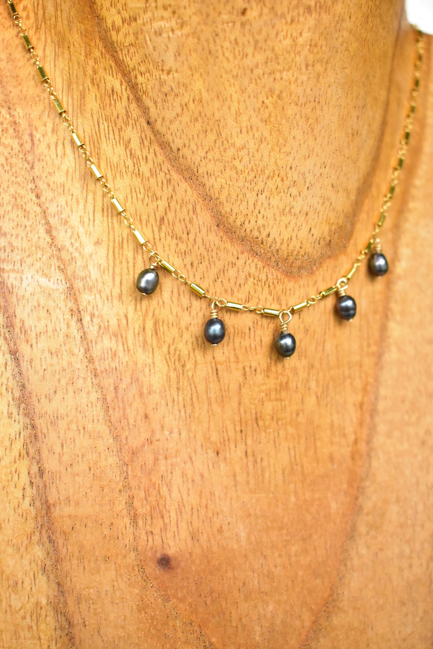 Pearl tube necklace
