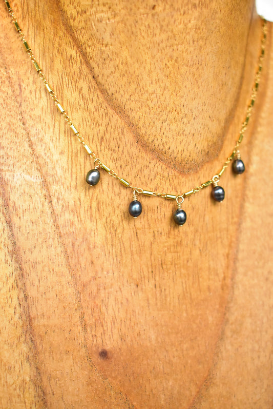 Pearl tube necklace
