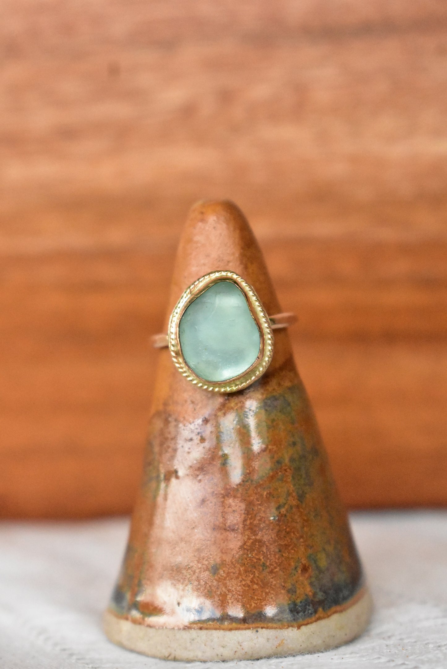 Braided seaglass ring
