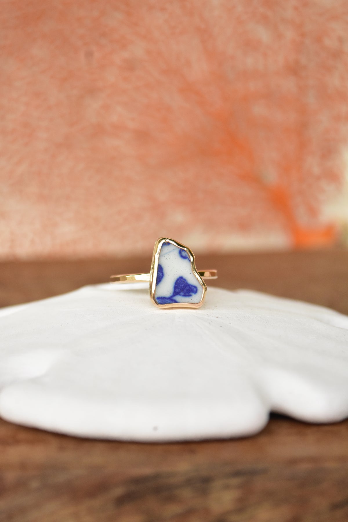Beach pottery ring
