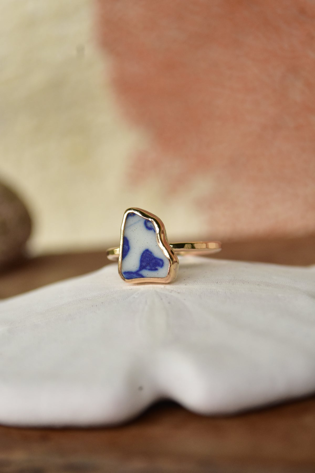 Beach pottery ring