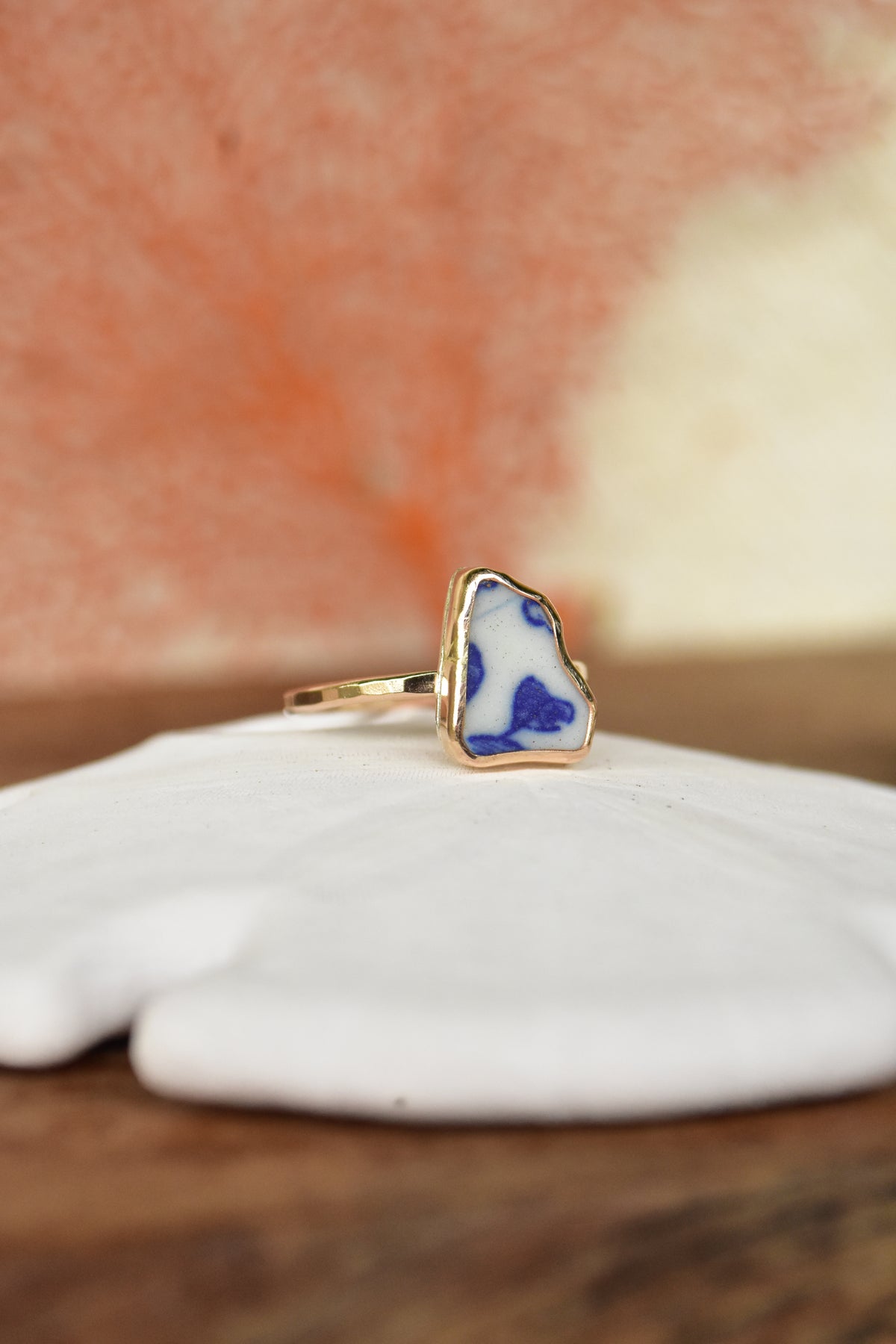 Beach pottery ring