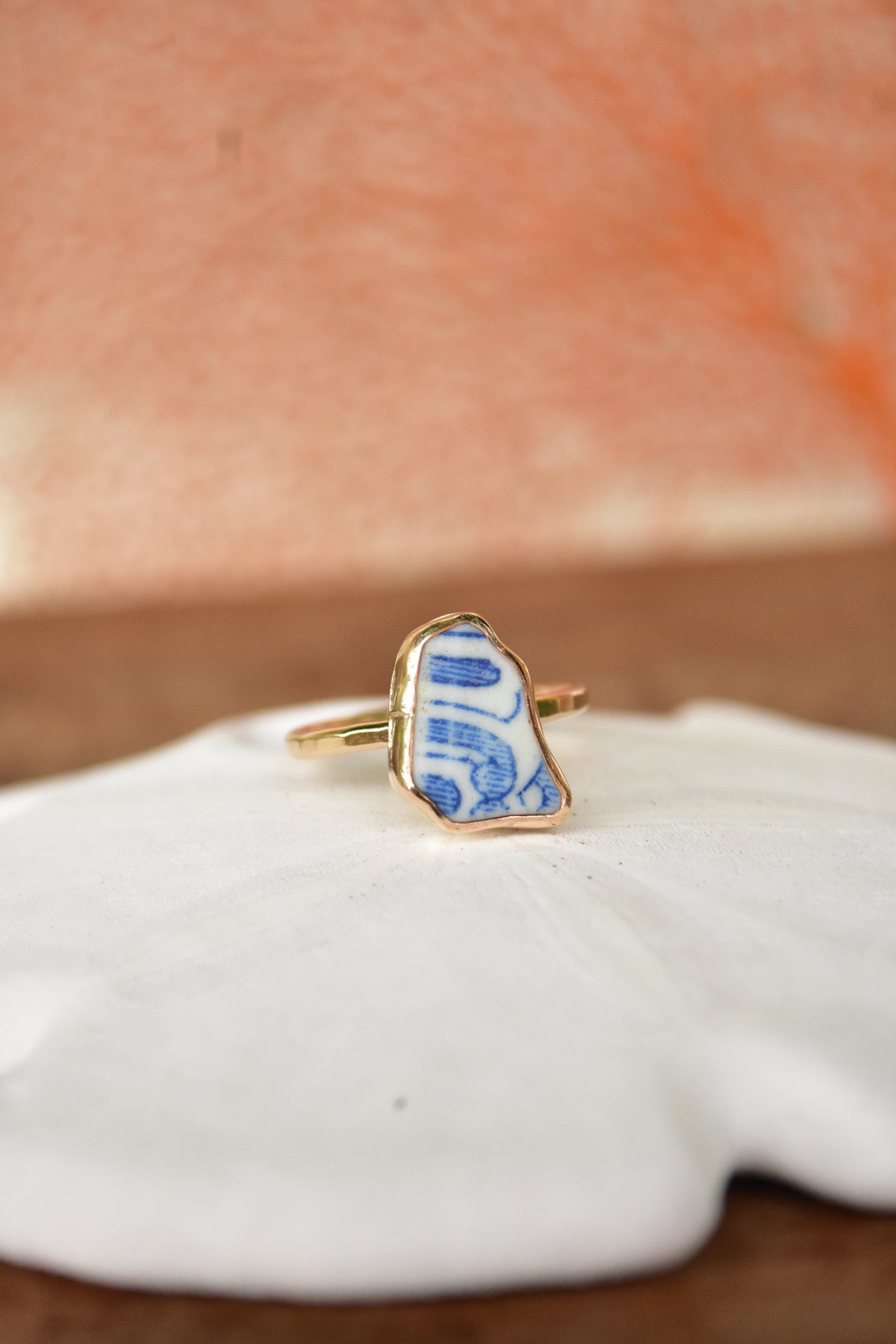 Beach pottery ring