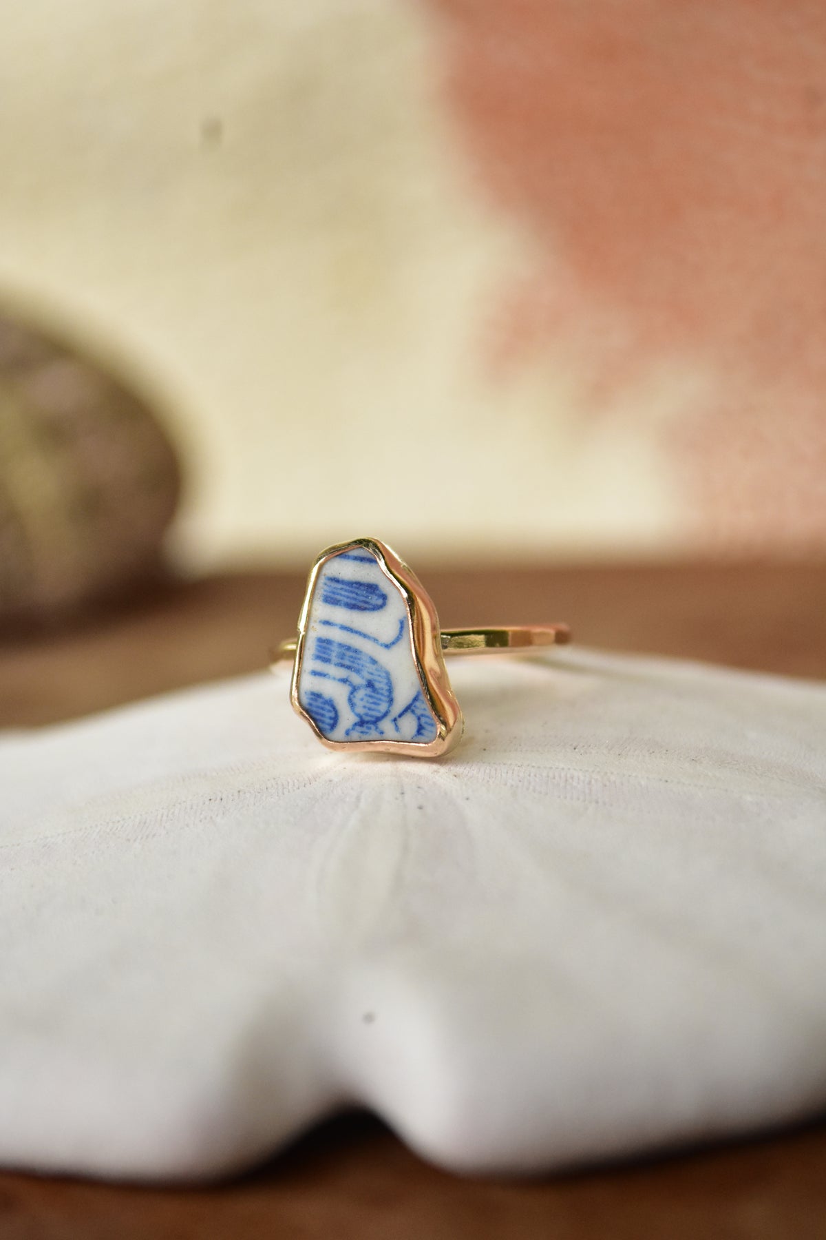 Beach pottery ring