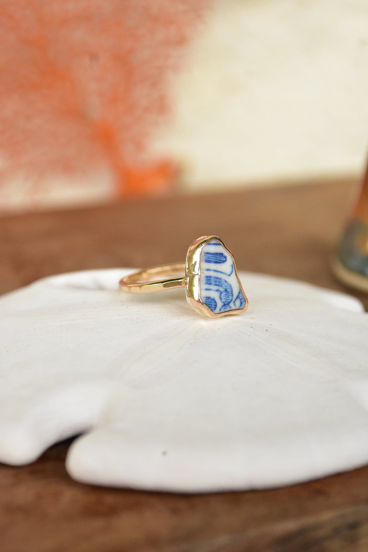 Beach pottery ring