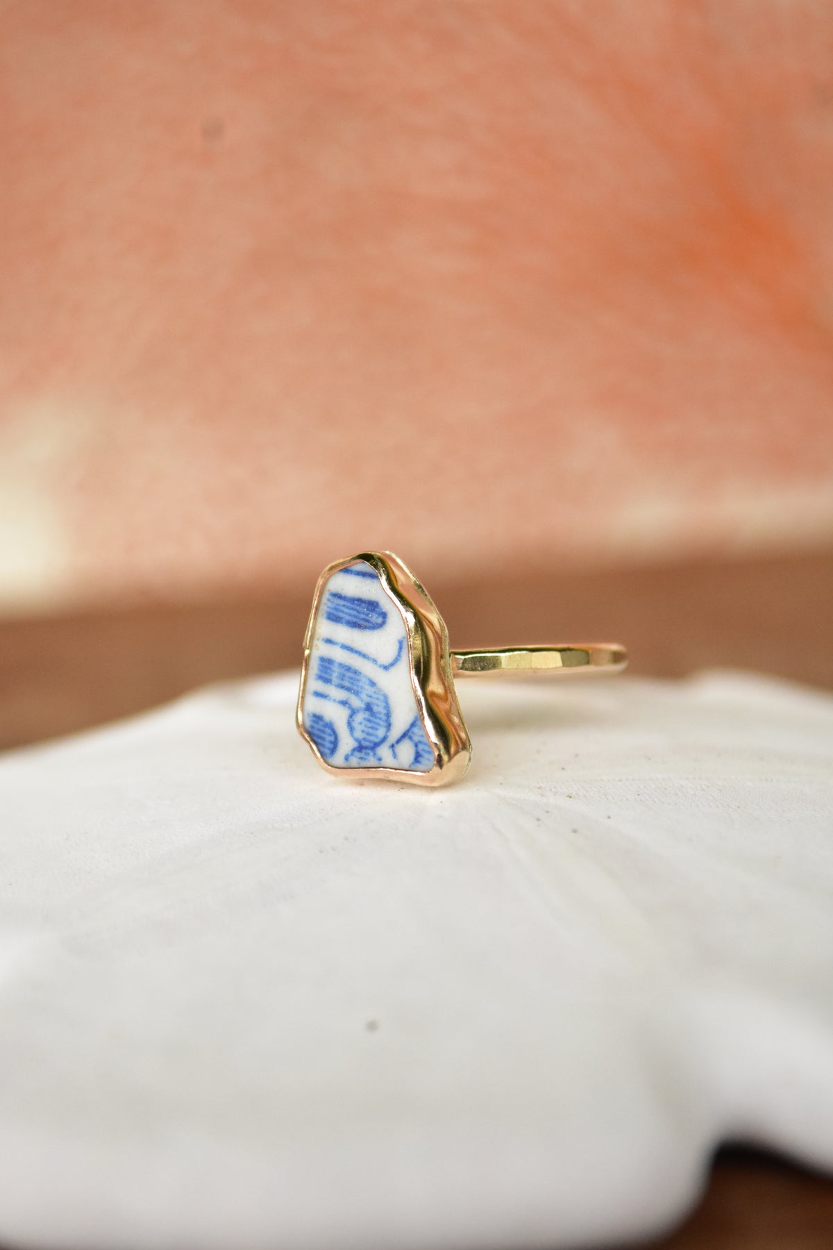 Beach pottery ring