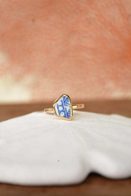 Beach pottery ring
