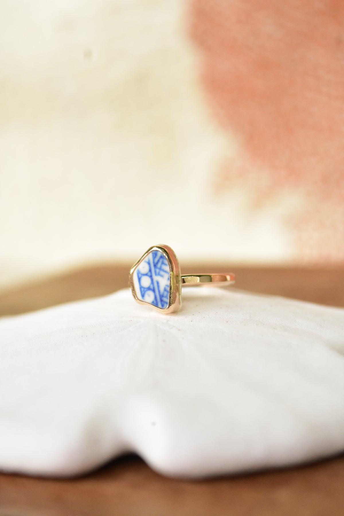 Beach pottery ring
