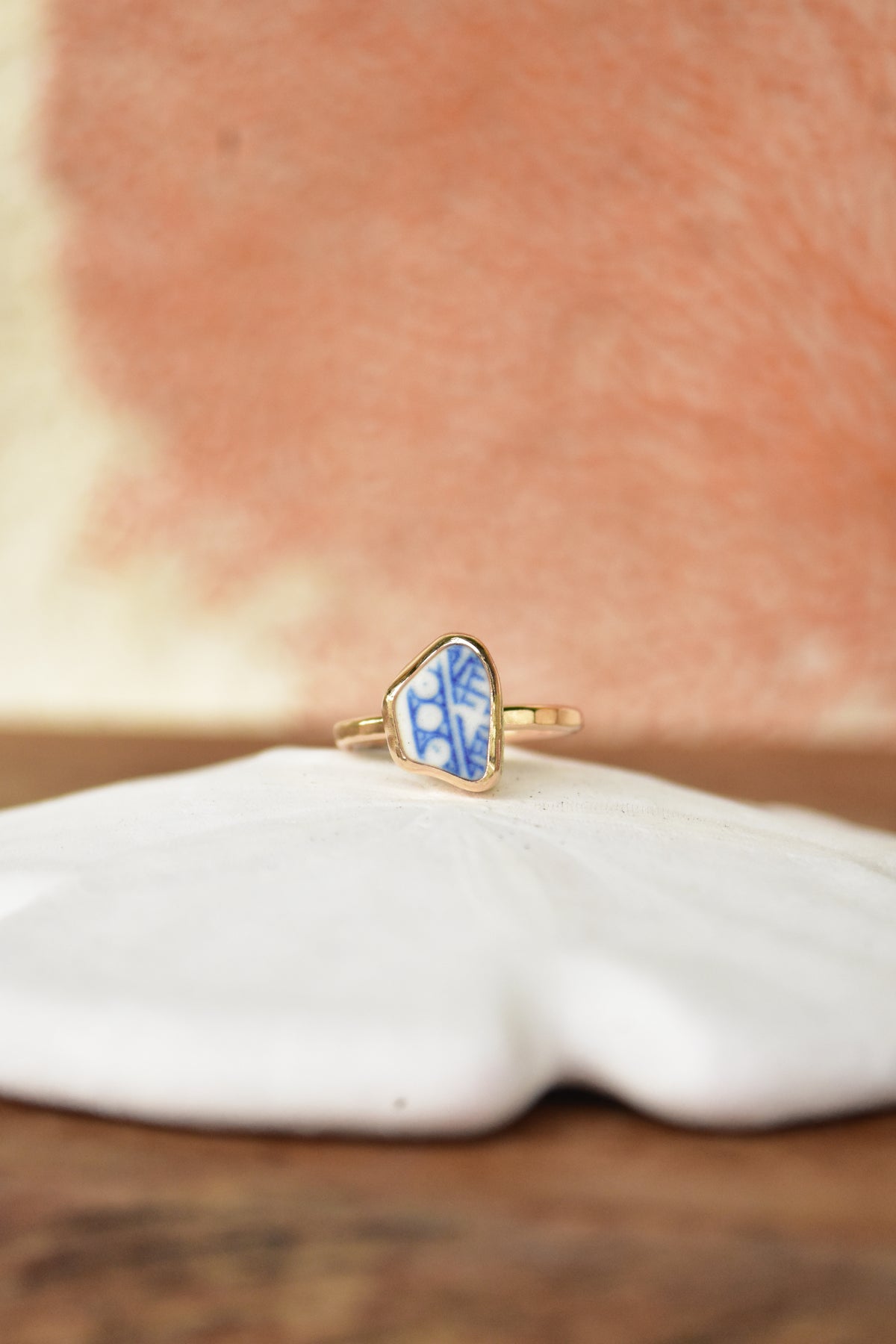 Beach pottery ring