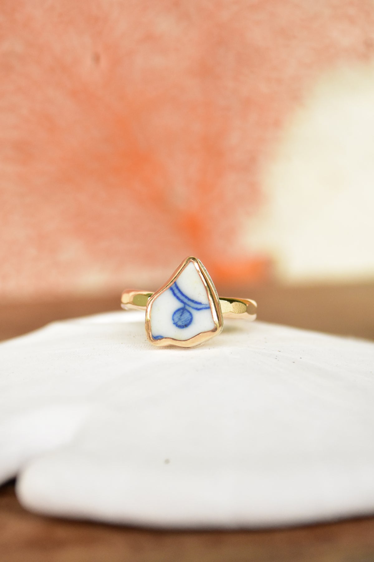 Beach pottery ring