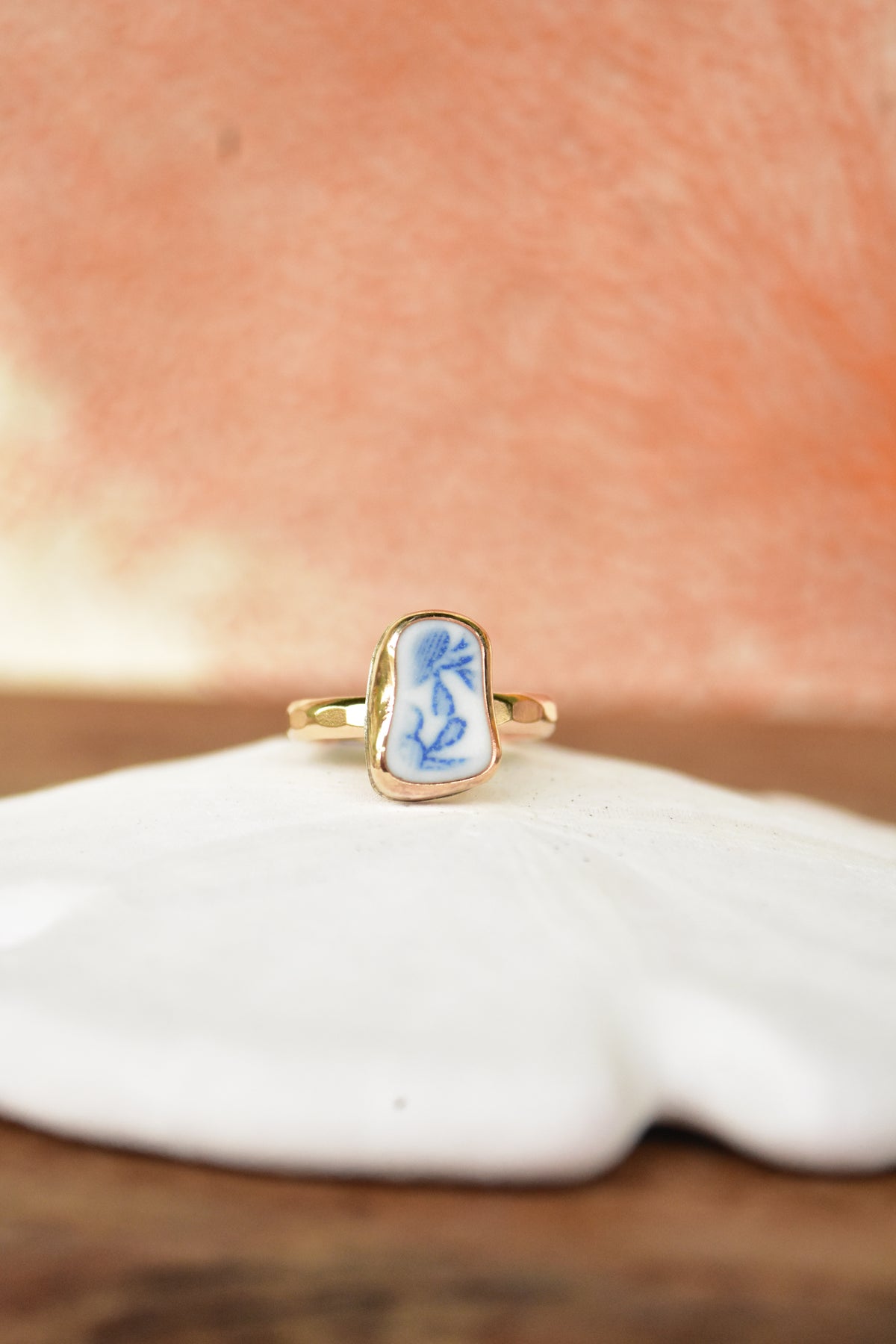Beach pottery ring