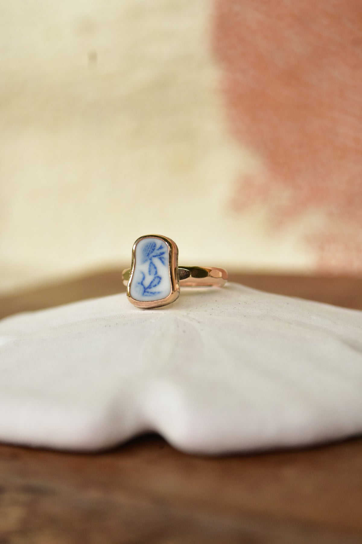 Beach pottery ring