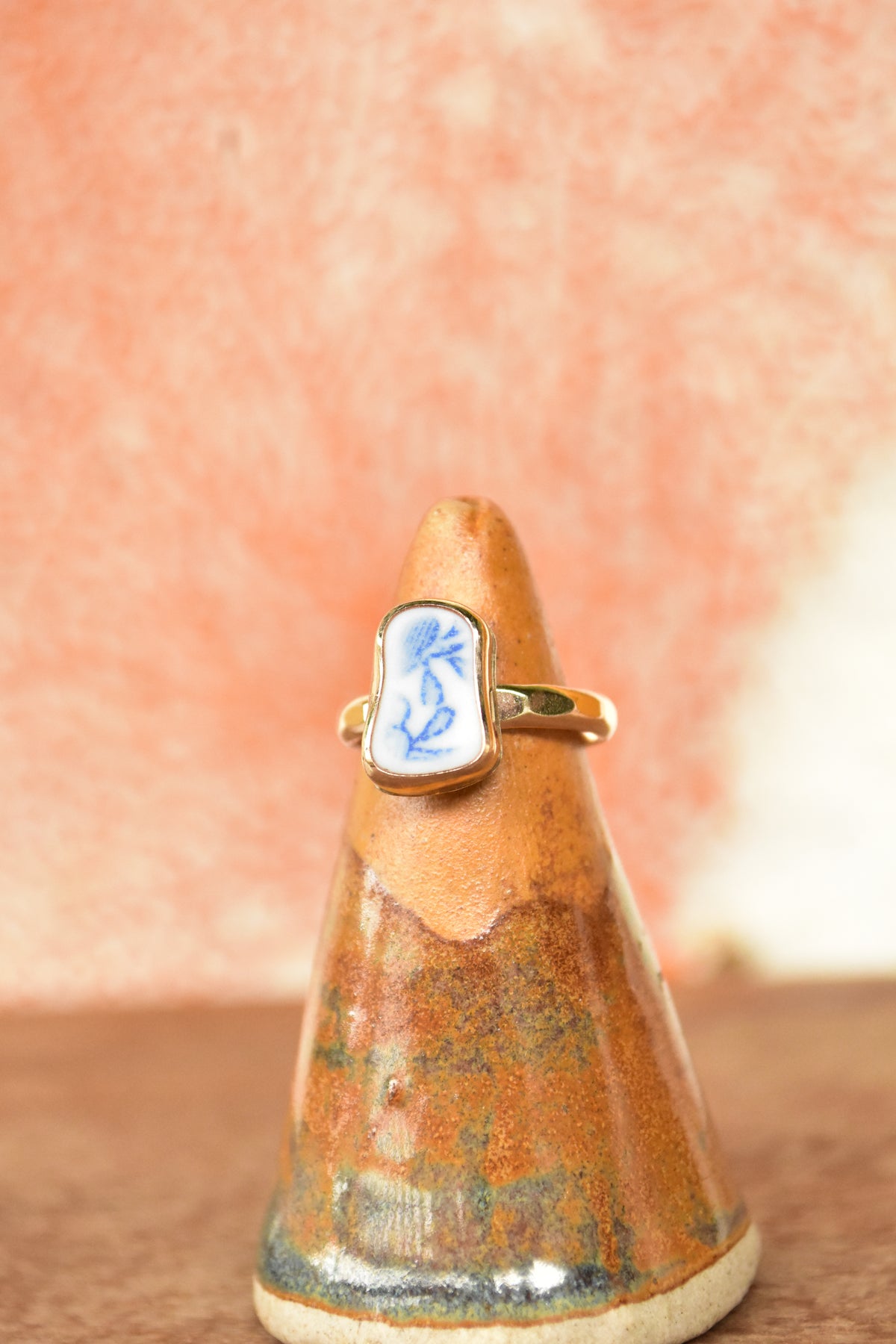Beach pottery ring