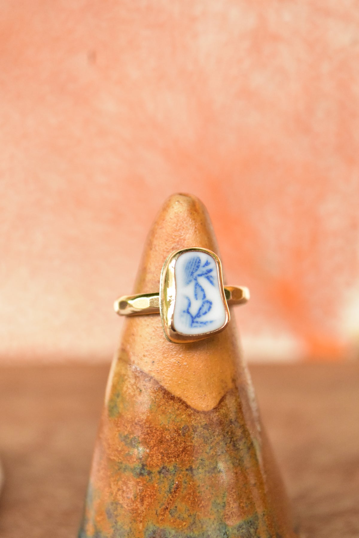 Beach pottery ring