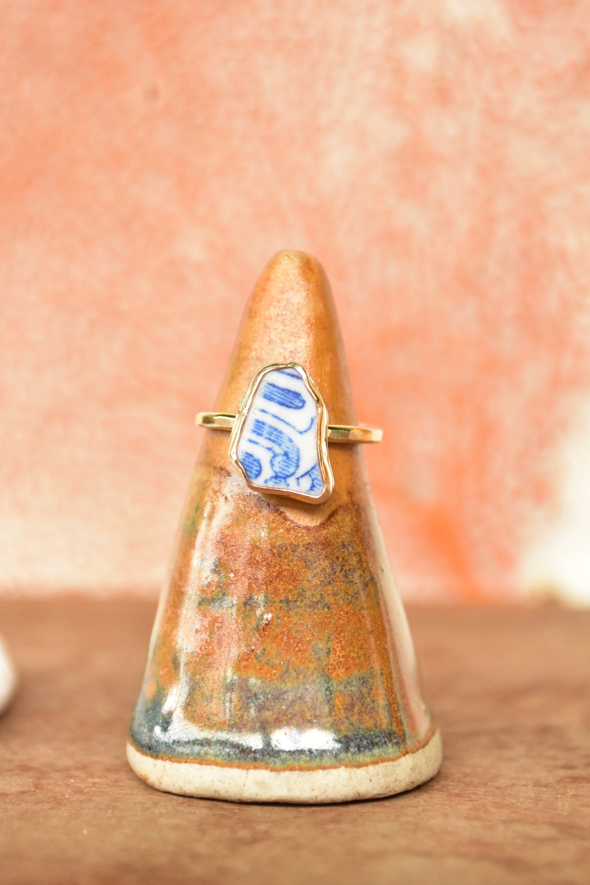 Beach pottery ring