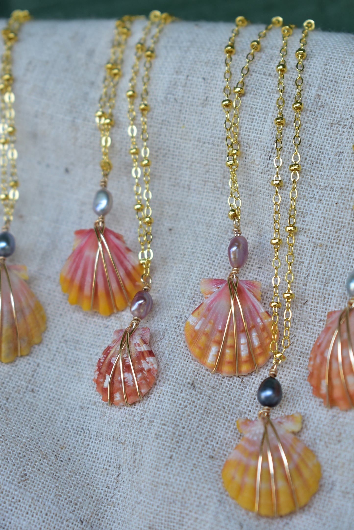 keshi topped sunrise necklace