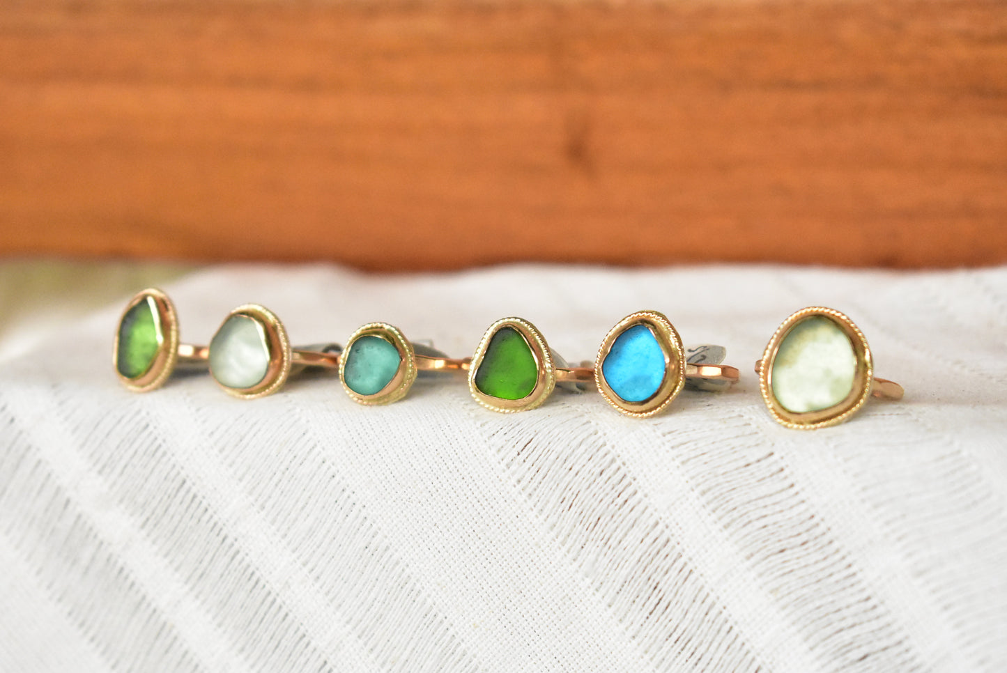 Braided seaglass ring