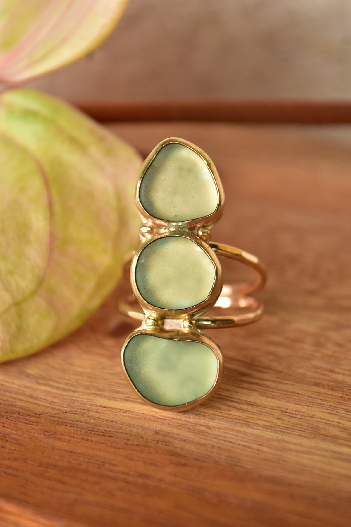 Triple Seaglass ring