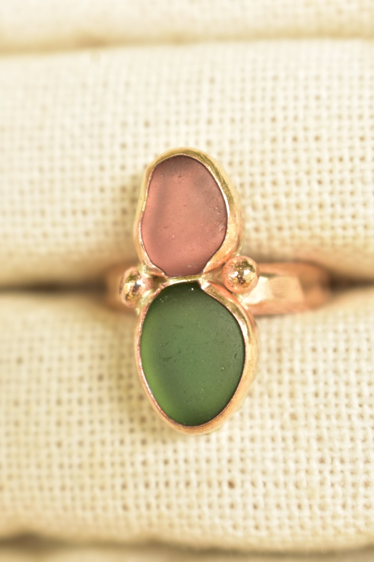 Double Seaglass ring