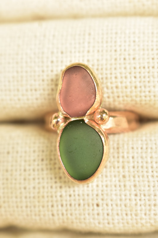Double Seaglass ring