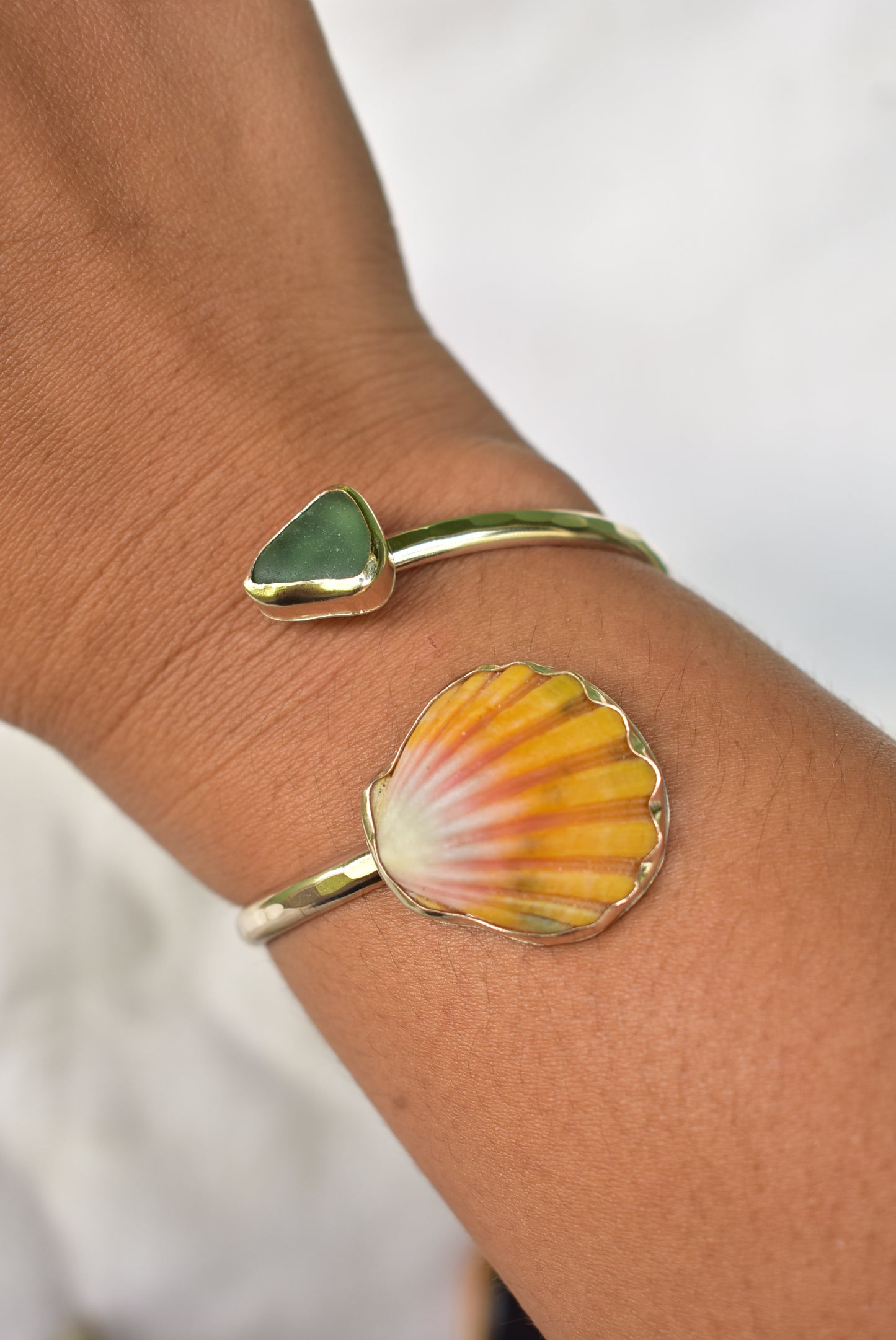 Sunrise seaglass cuff