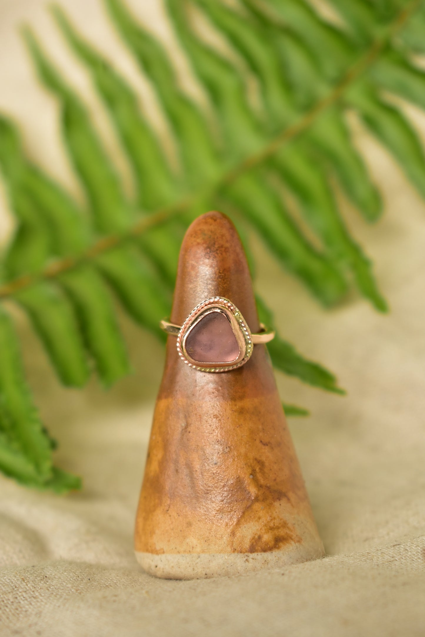 twisted seaglass ring