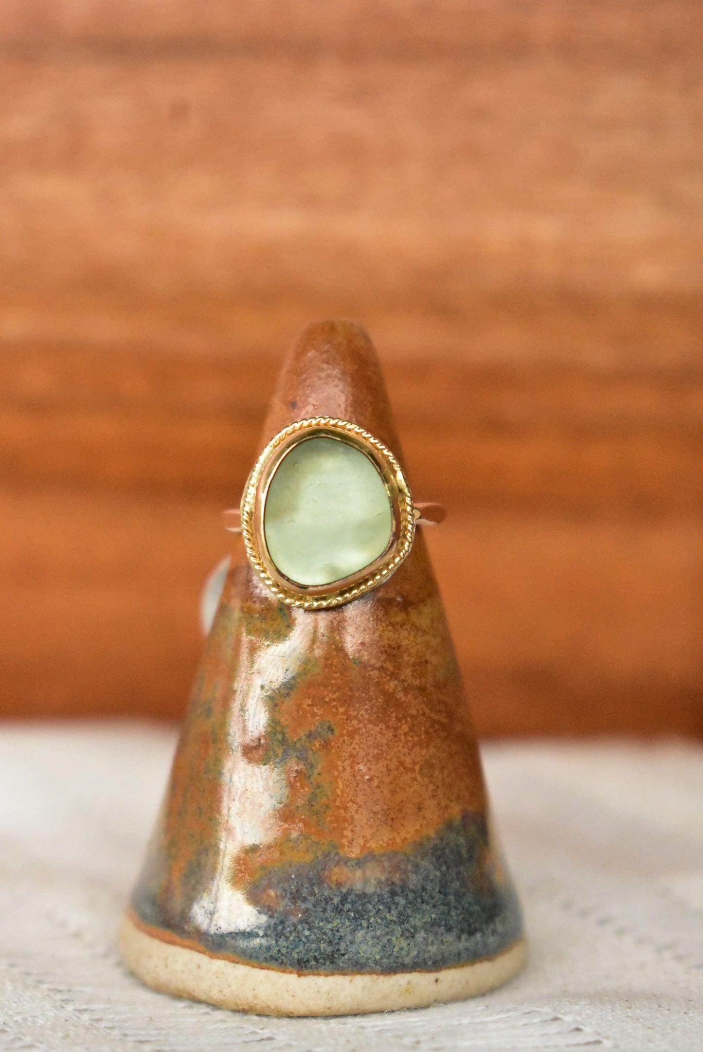 Braided seaglass ring