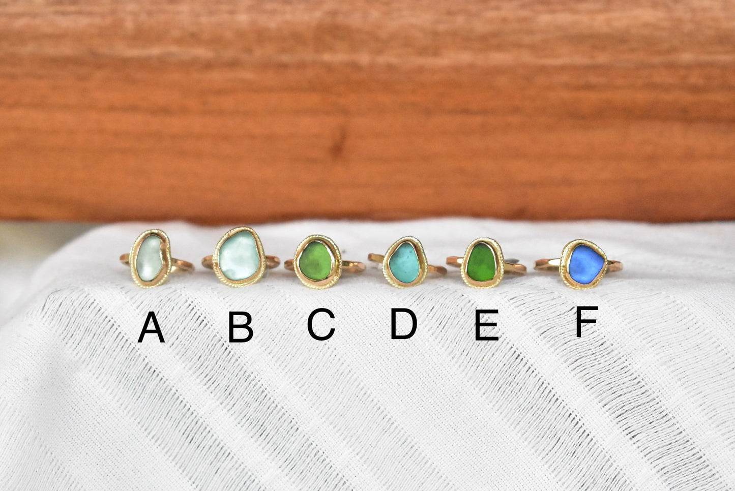 Braided seaglass ring
