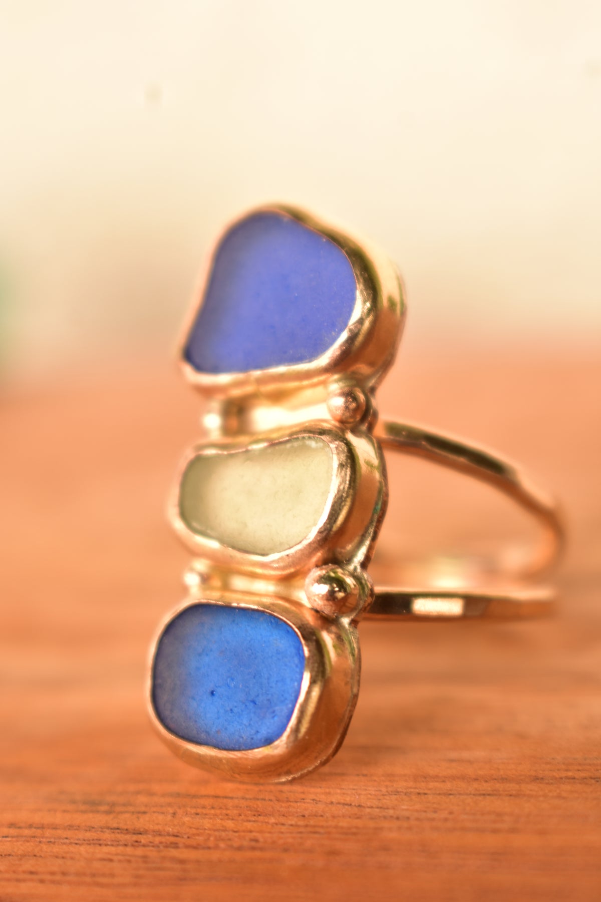 Triple Seaglass ring
