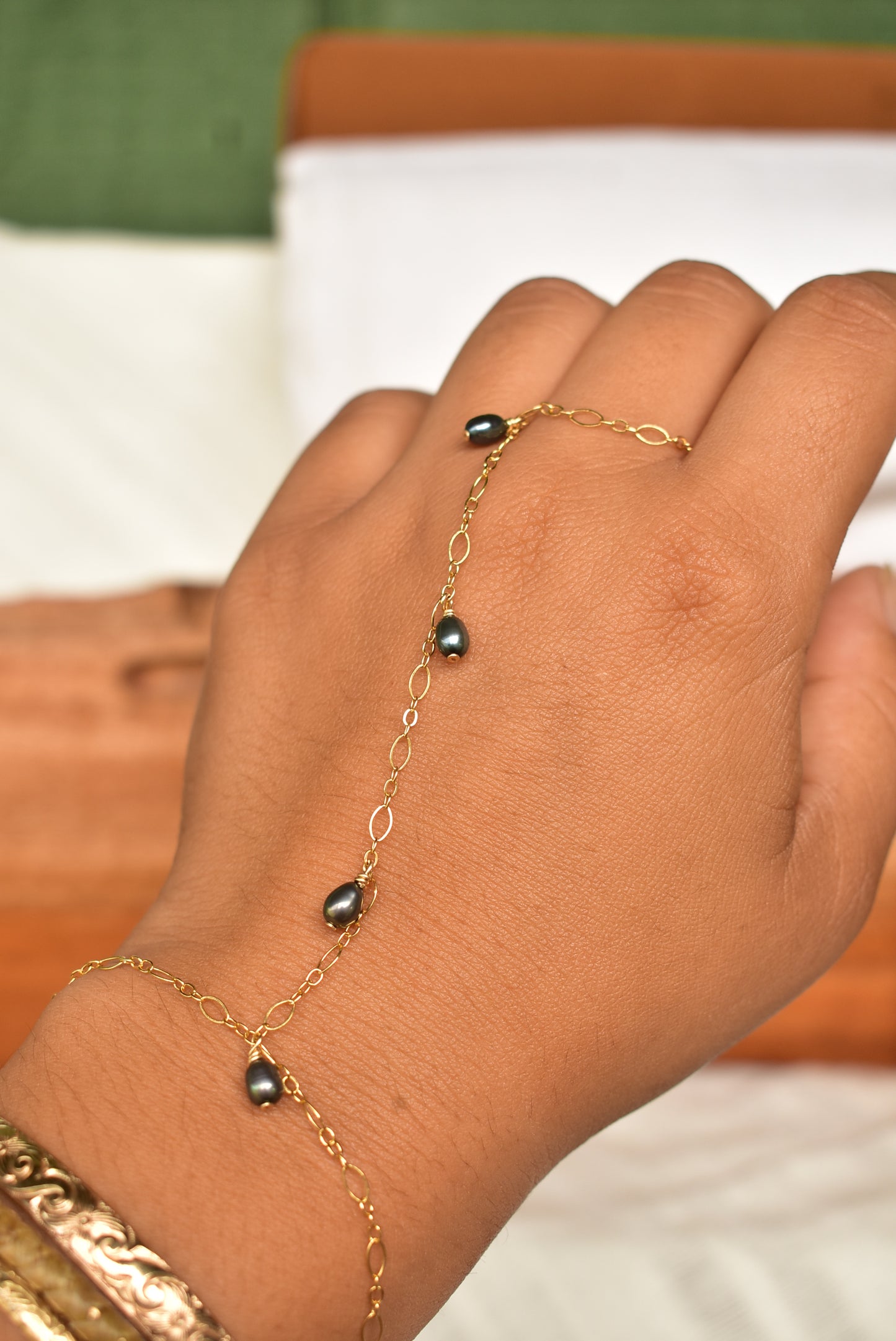 Blue freshwater hand chain