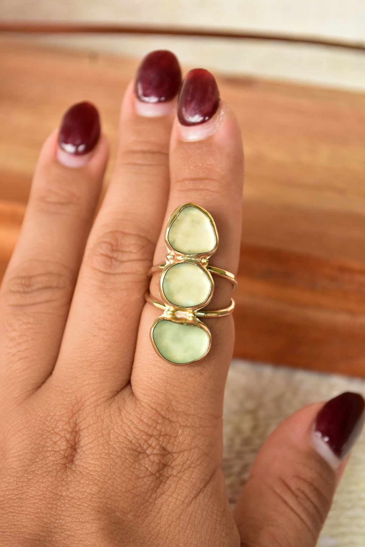 Triple Seaglass ring
