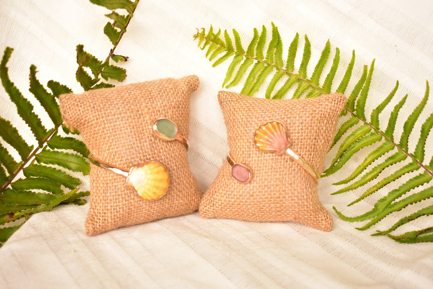 Sunrise X seaglass cuff