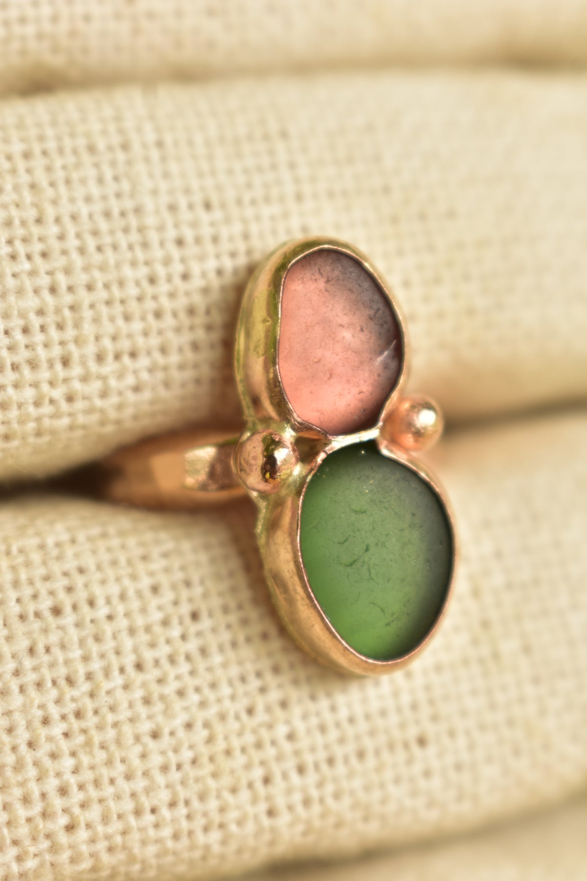 Double Seaglass ring