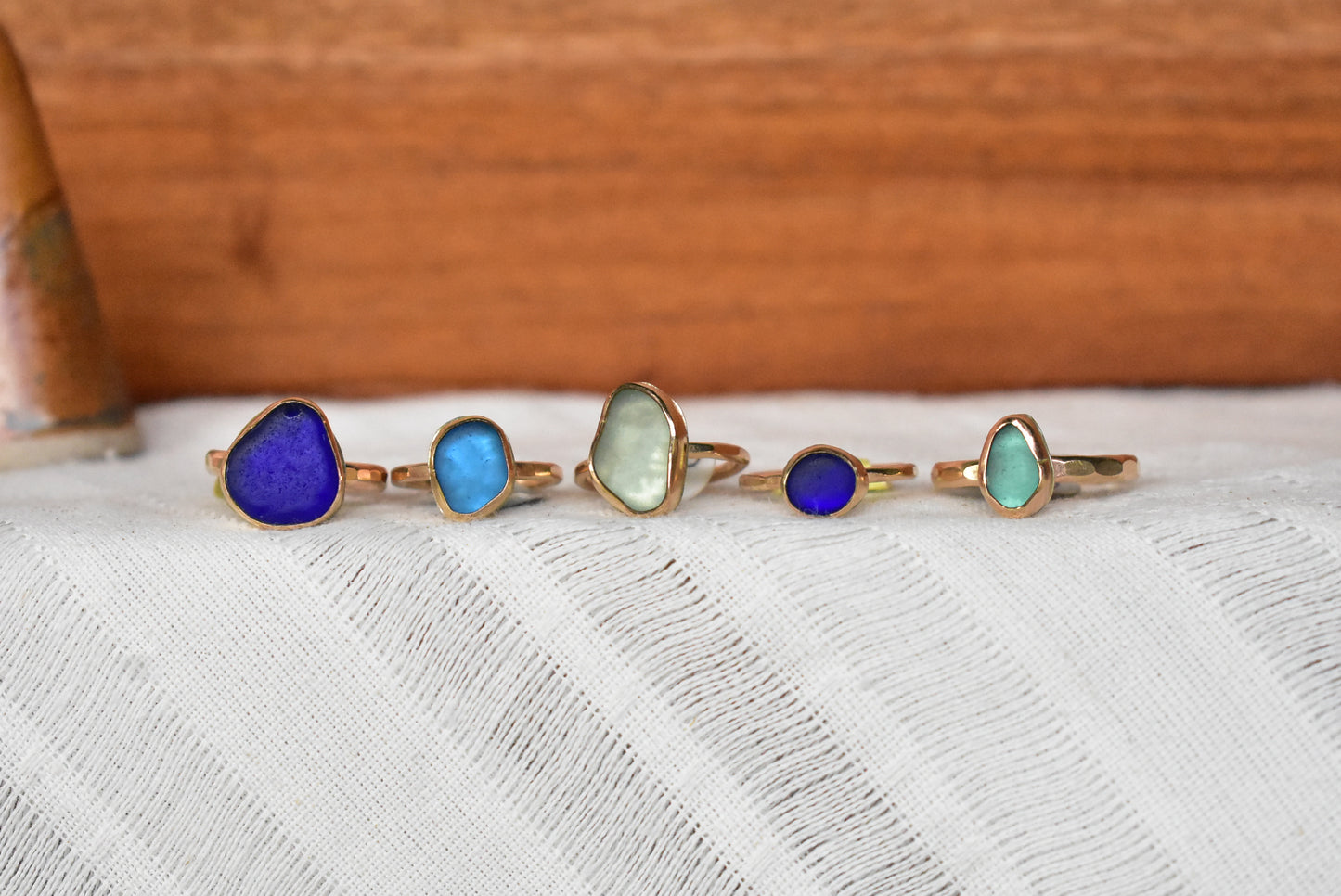 Simple seaglass rings