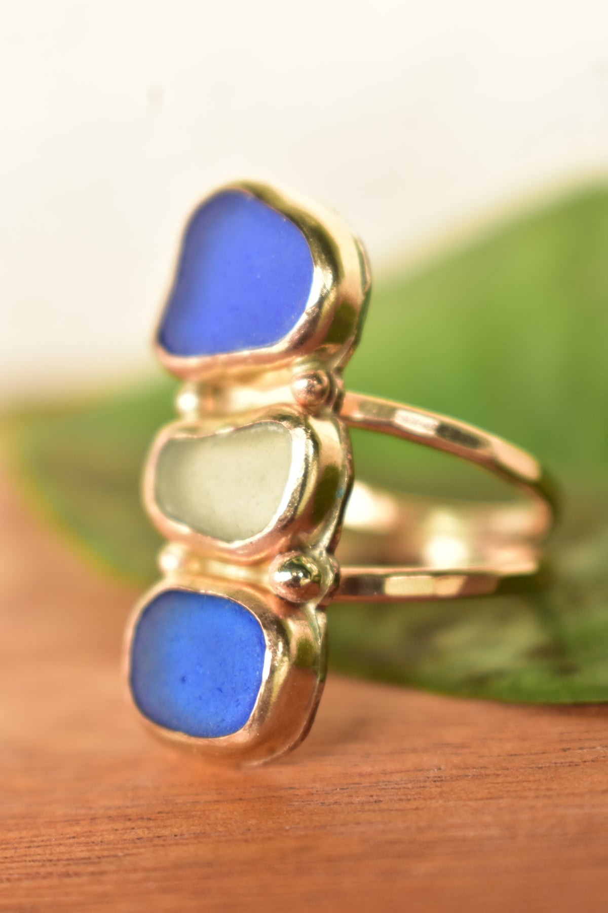 Triple Seaglass ring