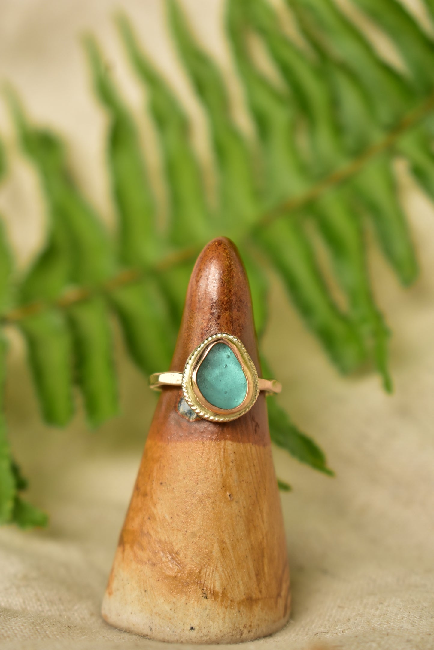 twisted seaglass ring